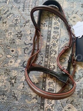 Devoucoux Chilberta Brown Leather Horse Bridle with dark Padding